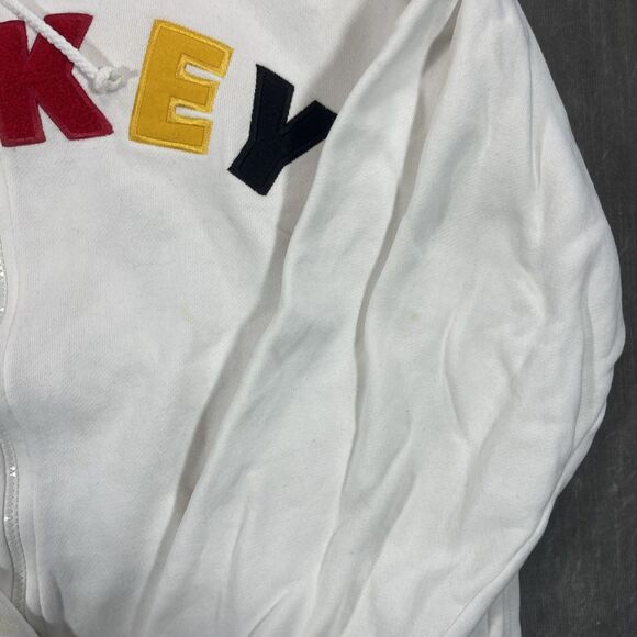 Disney Mickey Womens Small White Embroidered Full Zip Sweatshirt Hoodie Jacket‎ - Picture 8 of 8